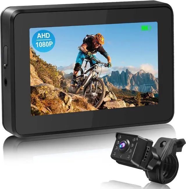 Main image of Bicycle Rear View Camera,1080P Bike Mirror Camera,Rear View Mirror for Bicycle Handlebars with 8-LED Night Vision,110° view with 4.3" Screen,Adjustable Rotatable Bracket for Bikes,Ebikes