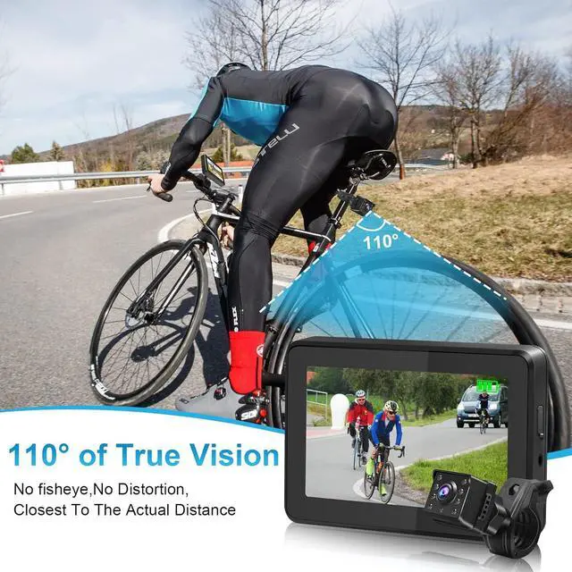 Alt view image 3 of 7 - Bicycle Rear View Camera,1080P Bike Mirror Camera,Rear View Mirror for Bicycle Handlebars with 8-LED Night Vision,110° view with 4.3" Screen,Adjustable Rotatable Bracket for Bikes,Ebikes
