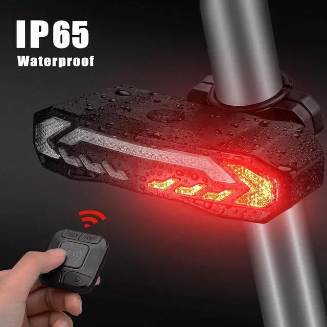Alt view image 7 of 7 - Bike Tail Light with Turn Signals and Brake Light Bike Horn Alarm with Remote, Built in Speaker/Light Sensor/Vibration Sensor, Smart Auto ON/Off Rechargeable Waterproof Rear Bike Light 2 PACK