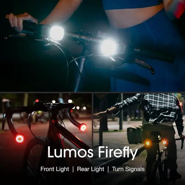 Alt view image 2 of 7 - Firefly Smart Bike Light System - Sync Front & Rear LED Light | Custom Brightness, Flash Pattern, Day/Night mode | Turn Signals | Brake lights | Night Riding Bicycle Accessories for Men & Women