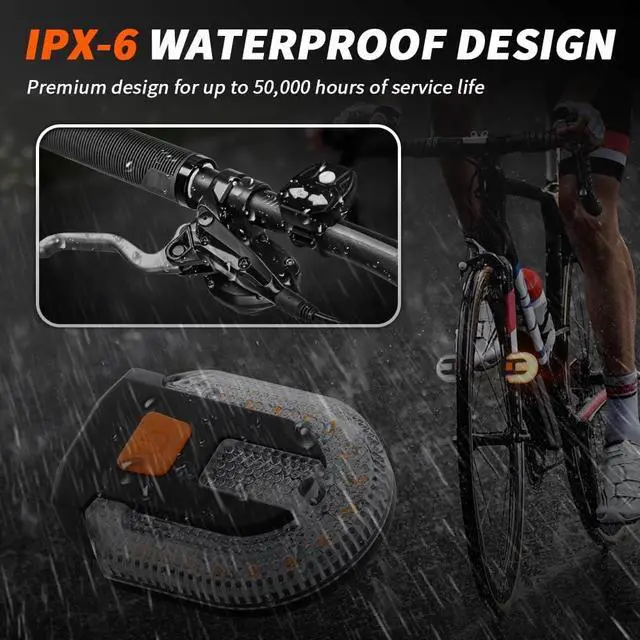 Alt view image 4 of 7 - 4Pcs Turn Signals for Bicycles with Alarm, USB Charging Remote Control Split/Integrated Bike Tail Light 5 Modes Waterproof Strobe Bike Rear Lights Can be Mounted on Front and Rear of Bicycle