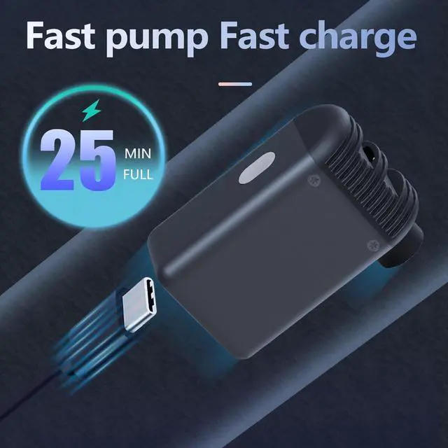Alt view image 6 of 6 - Mini Electric Bike Pump, CYCLAMI Portable Tire Pump 100PSI Bicycle Tube Inflator Air Pump with Presta/Schrader Valve Aluminium for Road/Mountain Bikes, Type-C Rechargeable Battery (A2)