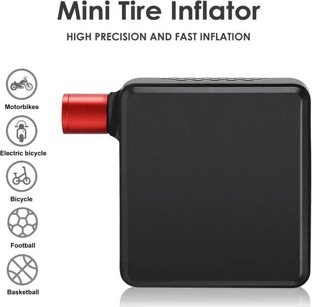 Alt view image 2 of 7 - Air Pump Electric Mini Tire Inflator Portable Air Compressor 150 PSI with Pressure Gauge Cube Floor Pumps, Digital Display Tires Inflatable for Bicycle,E-Bike,Motorbike,Football,Basketball