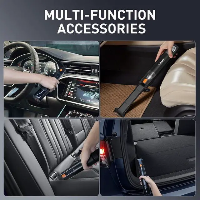 Alt view image 5 of 7 - Tire Inflator Portable Air Compressor 150 PSI & Handheld Car Vacuum Cordless 10000Pa, 2 in 1 Rechargeable Hand Vacuum Tire Pump with LED Screen for Car, Motorcycle, Bike, Ball