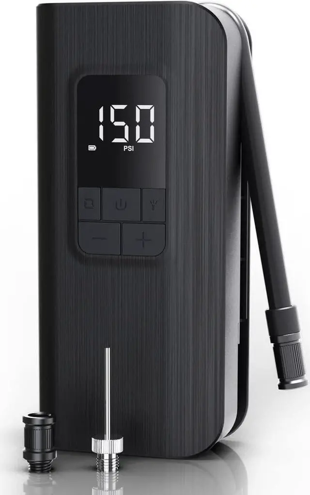 Main image of Electric Bike Pump TP100, Portable Bike Tire Pump with LED Display, Auto-Off, 150 PSI Cordless Tire Inflator for Car Bike Motorcycle Balls