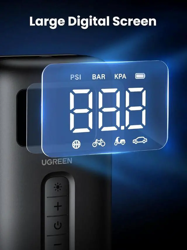 Alt view image 5 of 7 - Tire Inflator Portable Air Compressor 150PSI Air Pump with Battery LED Light Cordless Tire pump for Cars Bikes Motorcycle Balls