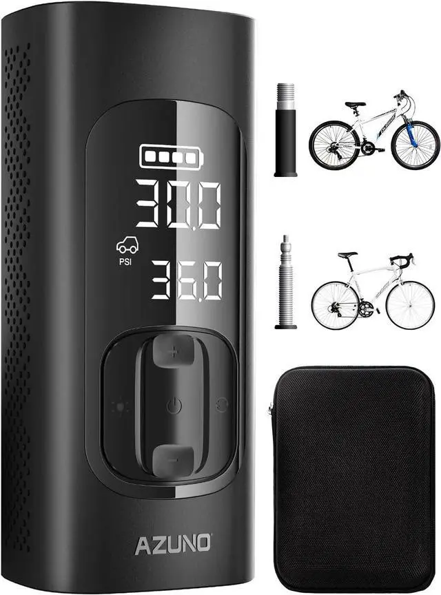 Main image of Bike Tire Inflator with Pressure Gauge - Bicycle Presta and Schrader Air Compressor Tool