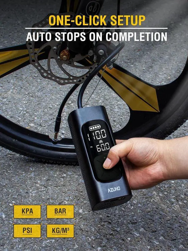 Alt view image 4 of 7 - Bike Tire Inflator with Pressure Gauge - Bicycle Presta and Schrader Air Compressor Tool