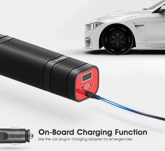 Alt view image 4 of 7 - 12 V Cordless Tire Inflator, Rechargeable Handheld Air Compressor, Portable Digital Tire Inflator, Mini Tire Pump with Pressure Gauge, for Cars, Motorcycle and Bicycles