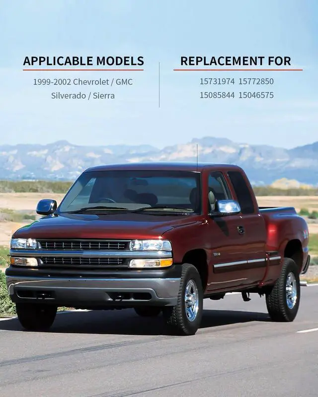 Alt view image 2 of 7 - Double Din Dash Bezel Cover Kit Compatible With 1999-2002 GMC Sierra Full-Size Trucks/SUV's Chevy Silverado Car Stereo Radio 15731974 15772850