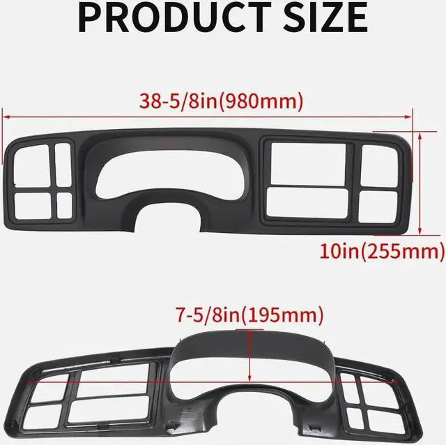 Alt view image 3 of 7 - Double Din Dash Bezel Cover Kit Compatible With 1999-2002 GMC Sierra Full-Size Trucks/SUV's Chevy Silverado Car Stereo Radio 15731974 15772850