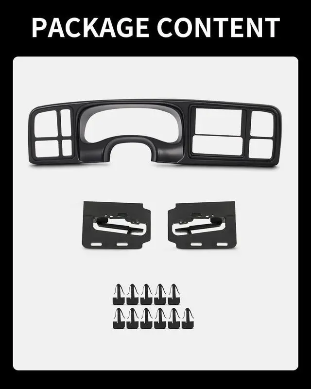 Alt view image 7 of 7 - Double Din Dash Bezel Cover Kit Compatible With 1999-2002 GMC Sierra Full-Size Trucks/SUV's Chevy Silverado Car Stereo Radio 15731974 15772850