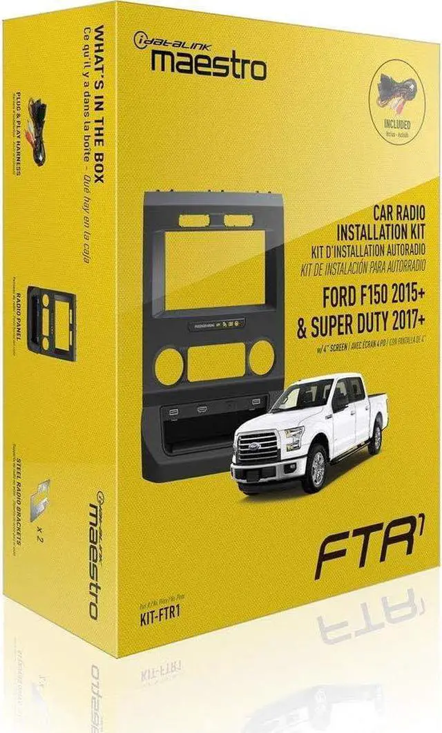 Alt view image 3 of 3 - KIT-FTR1 Dash Kit and T-Harness for Newer Ford Trucks with 4.3 inch Screen (ADS-MRR or ADS-MRR2 Module Also Required)