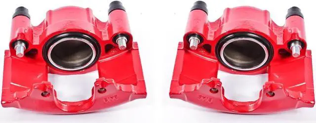 Main image of S4299 Front Pair of High-Temp Red Powder Coated Calipers For Deville Astro C1500 C2500 Express K1500 K2500 Tahoe Ram 1500 Safari Savana Yukon [Application Specific]