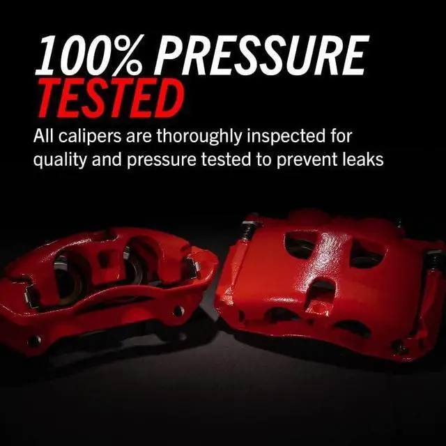 Alt view image 4 of 6 - S4299 Front Pair of High-Temp Red Powder Coated Calipers For Deville Astro C1500 C2500 Express K1500 K2500 Tahoe Ram 1500 Safari Savana Yukon [Application Specific]