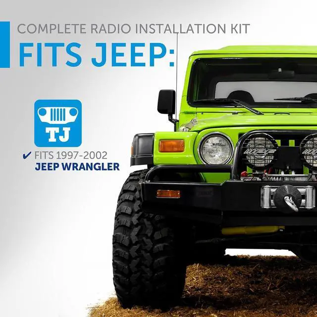 Alt view image 2 of 7 - PRO-TJRIK1 All-in-One Radio Installation Kit for Jeep Wrangler TJ Models, Easy Installation Kit includes Wiring Harness, Antenna Adapter, and Scratch Resistant Radio Bezel, Matte Black