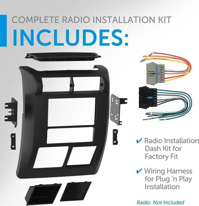 Alt view image 3 of 7 - PRO-TJRIK1 All-in-One Radio Installation Kit for Jeep Wrangler TJ Models, Easy Installation Kit includes Wiring Harness, Antenna Adapter, and Scratch Resistant Radio Bezel, Matte Black