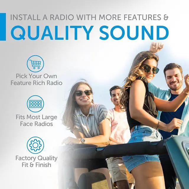 Alt view image 4 of 7 - PRO-TJRIK1 All-in-One Radio Installation Kit for Jeep Wrangler TJ Models, Easy Installation Kit includes Wiring Harness, Antenna Adapter, and Scratch Resistant Radio Bezel, Matte Black