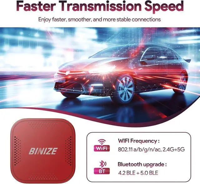 Alt view image 6 of 7 - Wireless CarPlay Android AUTO Multimedia Video Box 4G Cellular,4GB+64GB,8Core,Android 13 Built-in Navigation Support SIM&TF Card Bluetooth Support Car with OEM Wired CarPlay/Android Auto