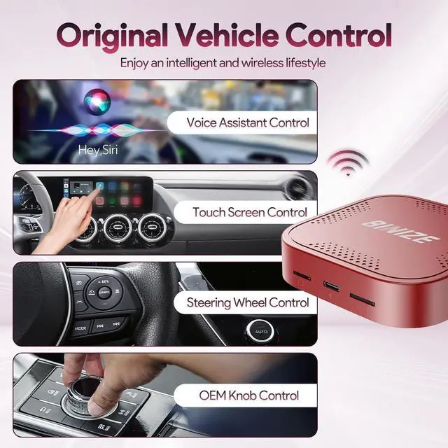 Alt view image 7 of 7 - Wireless CarPlay Android AUTO Multimedia Video Box 4G Cellular,4GB+64GB,8Core,Android 13 Built-in Navigation Support SIM&TF Card Bluetooth Support Car with OEM Wired CarPlay/Android Auto