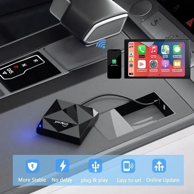 Alt view image 3 of 7 - U2-AIR Wireless CarPlay Adapter 2024 - Apple CarPlay Wireless Adapter Convert Wired to Wireless Plug & Play Dongle 5Ghz WiFi Auto Connect Online Update for iPhone & OEM Wired CarPlay Cars