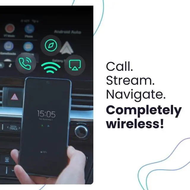 Alt view image 3 of 7 - Wireless Android Auto Dongle - Connects Automatically to Android Auto - Easy Plug and Play Setup - Free Companion App - Made in Europe