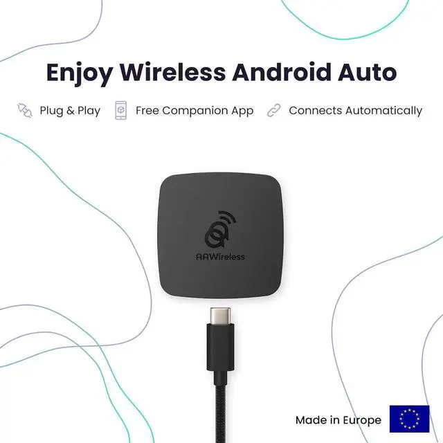 Alt view image 2 of 7 - Wireless Android Auto Dongle - Connects Automatically to Android Auto - Easy Plug and Play Setup - Free Companion App - Made in Europe