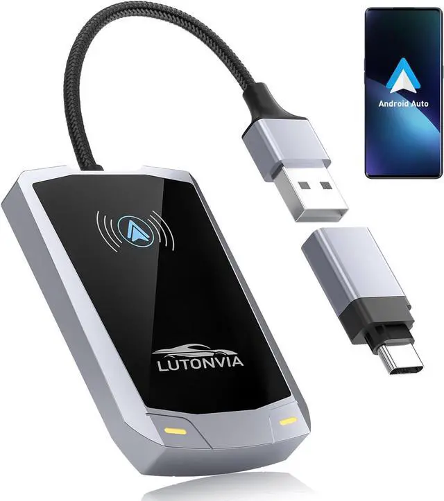 Main image of Android Auto Wireless Adapter with NFC - 2024 Upgraded Android Auto Dongle, Low Latency, 5.8GHz Wifi, Plug & Play Converts Wired to Wireless for Android 11+ & Cars with Factory Wired Android Auto