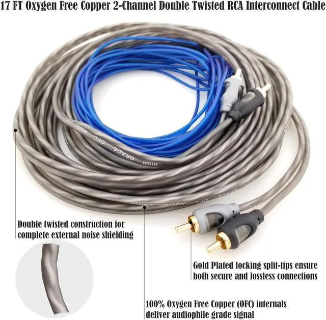 Alt view image 5 of 7 - 4 Gauge 100% Copper OFC Complete Amplifier Wiring Kit | True Spec 4 AWG (American Wire Guage) for Automotive Car Audio Subwoofer Amp Install (incl Power Ground Cable RCA Speaker Remote Wires)