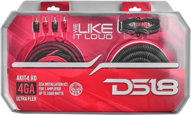Alt view image 5 of 6 - AKIT4.RD 4-GA Amplifier Installation Kit Up to 1680 Watts RMS, Mini-ANL Fuse Holder, Speaker & RCA Cables, CCA Amplifier Wiring Kit, Ultra Flex Wire, Amp Wire Kit, Amp Wiring Kit 4 Gauge - Red