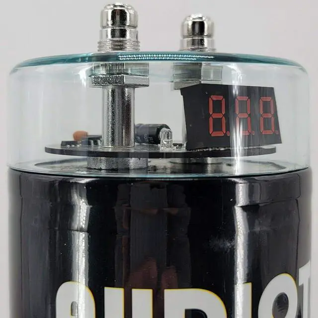 Alt view image 5 of 7 - at-3.5 Farad Capacitor with Car Audio 3500 Watts Power 12V Car Digital Power and Audiotek Complete BCC4AB 4 Gauge Amplifier Installation Wiring Kit Blue