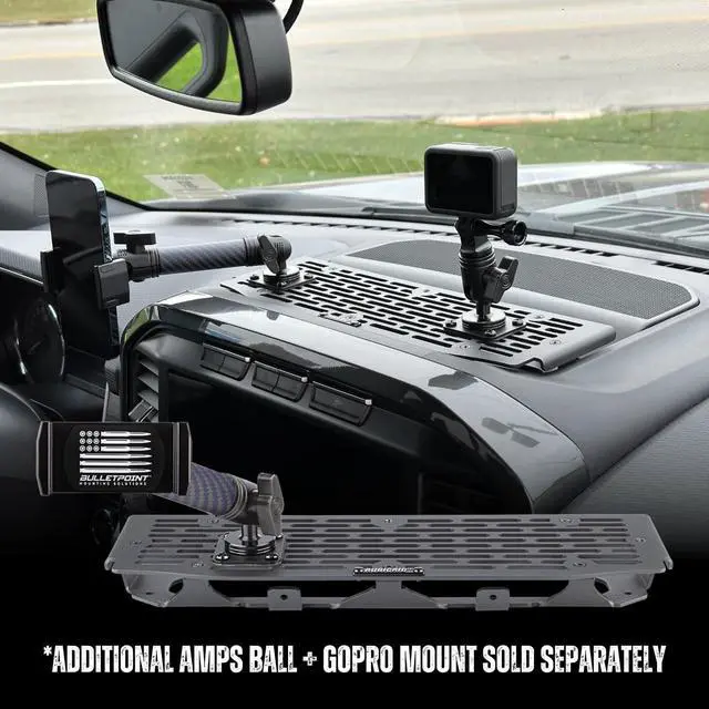 Alt view image 2 of 7 - Metal Dash Mount Phone Holder & Action Camera Mount Compatible with 2021+ Ford F-150 and Ford Raptor