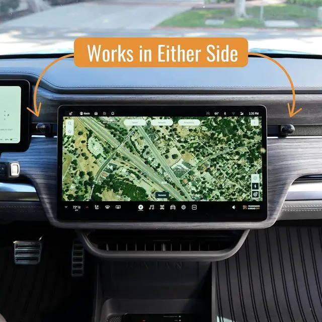 Alt view image 3 of 7 - Phone Mount Dash Anchor with 17mm Arm Ball Mount and Magnet Phone Mount for Rivian R1T & R1S 2022-2025 - Fits Driver Side Only, Mount Cell Phones with No Screws or Adhesives - Patent Pending