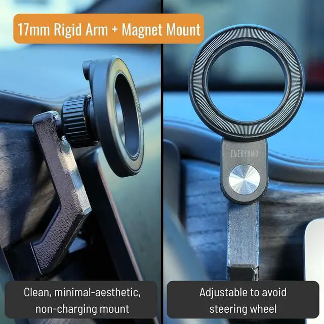 Alt view image 7 of 7 - Phone Mount Dash Anchor with 17mm Arm Ball Mount and Magnet Phone Mount for Rivian R1T & R1S 2022-2025 - Fits Driver Side Only, Mount Cell Phones with No Screws or Adhesives - Patent Pending