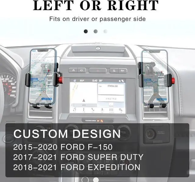 Alt view image 2 of 6 - Aluminum Phone Mount for Ford F-150 2015-2020, Expedition 2018-2021, Super Duty 2017-2021, F150 Vent Cell Phone Holder with 360° Rotation Ball Head Adapter Compatible with iPhone & Android