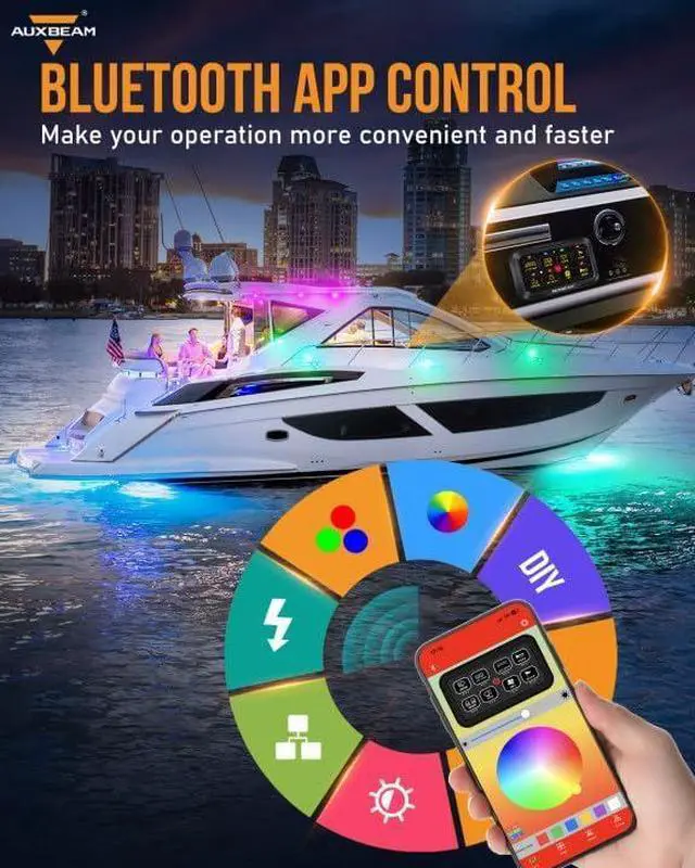 Alt view image 3 of 7 - 8 Gang Switch Panel RGB AR-800 Toggle Momentary Pulsed Bluetooth Switch Panel for Truck SUV UTV ATV Marine RV Camper Van, Multifunction 12-24V Waterproof 2 Years Warranty