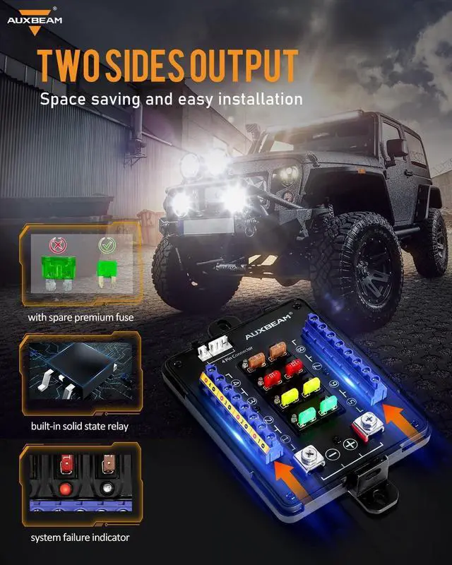 Alt view image 4 of 7 - 8 Gang Switch Panel RGB AR-800 Toggle Momentary Pulsed Bluetooth Switch Panel for Truck SUV UTV ATV Marine RV Camper Van, Multifunction 12-24V Waterproof 2 Years Warranty