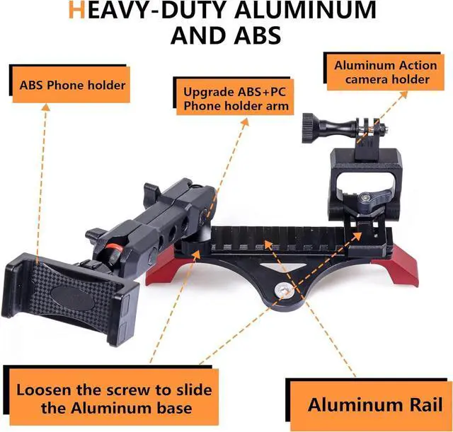 Alt view image 4 of 7 - Dash Phone Mount Picatinny Rail Holder for 2021 2022 2023 2024 New Ford Bronco 2/4 Door Interior Accessories Dashboard Cell Phone Stand with GoPro Action Camera Mounting 360° Adjustable