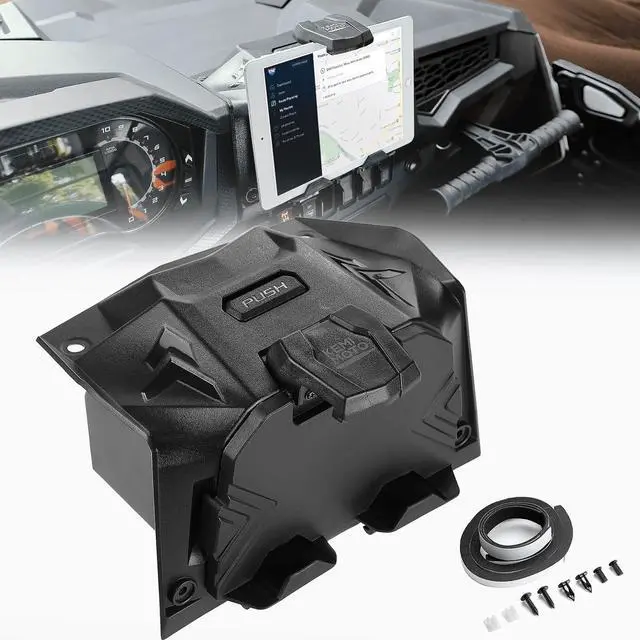 Main image of Electric Device GPS Mount Storage Box Compatible with 2019-2023 Polaris RZR XP Turbo RZR XP 1000 Accessories RZR Tablet Mount RZR Phone Mount Extra Space Adjustable Navigation Tablet Holder