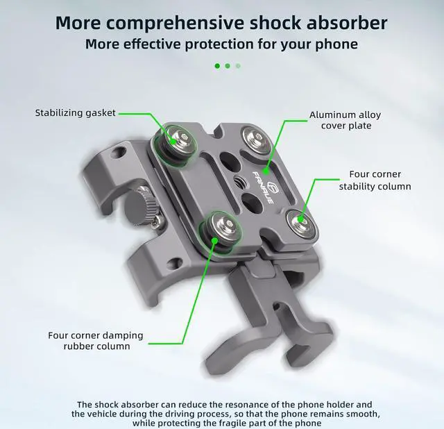 Alt view image 3 of 7 - CPC-09SA Anti-Vibration Motorcycle Phone Mount with 1 Inch Ball Head for RAM Mounts B Size Double Socket Arm and Bike Phone Holder, Aluminum Alloy Mobile Phones Clip for 5.5-7" Smartphone.