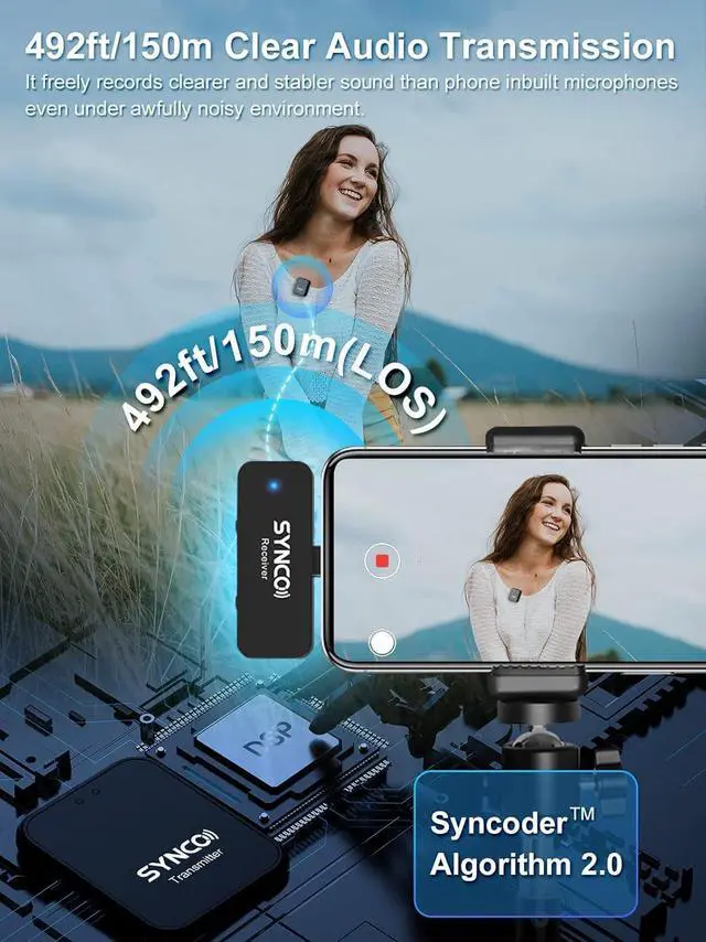 Alt view image 2 of 7 - Wireless Lavalier Microphone for iPhone, P2XL Professional Lapel Clip on Mics for Vlogging, Tiktok, YouTube Video Recording, Best External Lav Microphone for iPhone 14/13/12/11/X Lightning iOS