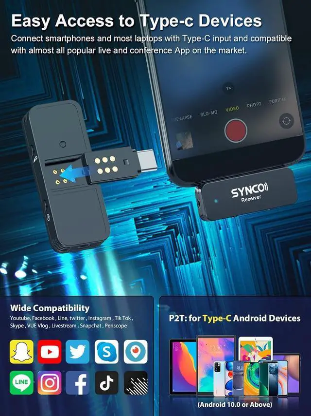 Alt view image 4 of 7 - Wireless Lavalier Microphone for iPhone, P2XL Professional Lapel Clip on Mics for Vlogging, Tiktok, YouTube Video Recording, Best External Lav Microphone for iPhone 14/13/12/11/X Lightning iOS