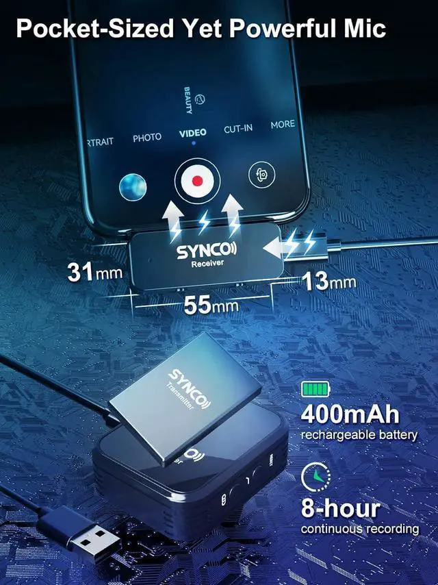 Alt view image 5 of 7 - Wireless Lavalier Microphone for iPhone, P2XL Professional Lapel Clip on Mics for Vlogging, Tiktok, YouTube Video Recording, Best External Lav Microphone for iPhone 14/13/12/11/X Lightning iOS