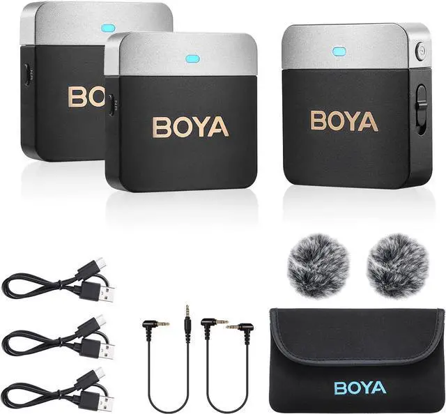 Main image of Wireless Lavalier Microphone for iPhone Plug Play Dual Lapel Microphones Cordless Clip on Mic for Video Recording YouTube Vlogging Live Streaming BY-M1V6 Noise Cancellation Mono Stereo Output