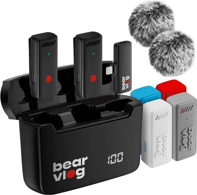 Main image of Wireless Microphones for Android - 2 Portable Lavalier Microphone with Noise Reduction | Lapel Microphone Wireless for Vlogging and Recording| Compatible with Android and iPhone 15