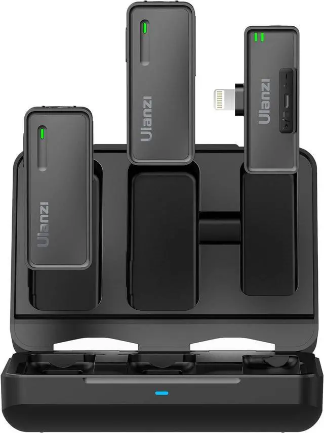 Main image of UW-MIC Wireless Lavalier Microphone 2.4GHz for iPhone iPad, 2-in-1 Plug-Play Mic with Charging Case for Phone Video Recording Interview Youtubers Vloggers, 328ft Transmission Range