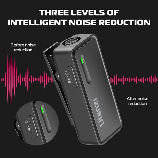 Alt view image 5 of 7 - UW-MIC Wireless Lavalier Microphone 2.4GHz for iPhone iPad, 2-in-1 Plug-Play Mic with Charging Case for Phone Video Recording Interview Youtubers Vloggers, 328ft Transmission Range