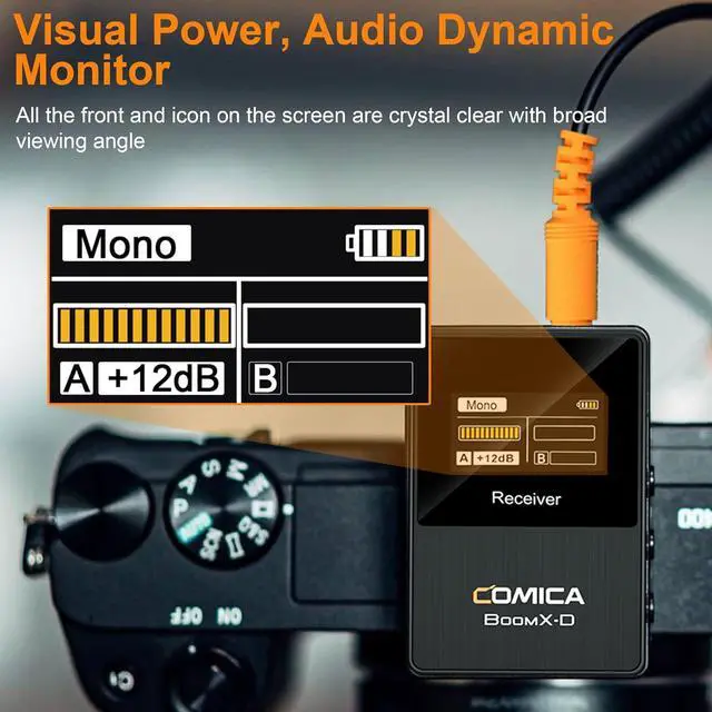 Alt view image 5 of 7 - BoomX-D2 - Wireless Microphone System for Cameras, Camcorders, Smartphones, Laptops, Compact Wireless Lavalier Lapel Microphone with Safety Audio Track, Noise Reduction, 328' Range, Low Latency