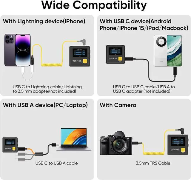 Alt view image 6 of 7 - DW20 PRO Wireless Lavalier Microphone, Charging Casing, Noise Cancellation, Safety Audio Track, Wireless Lapel Mic for Camera, iPhone, Android, PC, YouTube, Vlogs, Live-Streaming