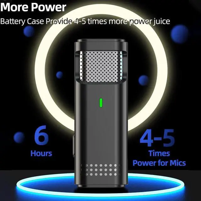 Alt view image 3 of 7 - 2 Wireless Lavalier Microphones for iPhone with Battery Case - Dual Mics Condenser Lapel Microphone Compatible with iPhones iPad Lav Mic